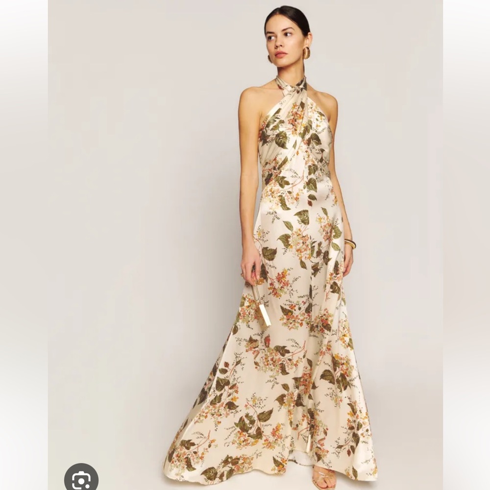 NWT Reformation Veria Silk Maxi Dress Bella